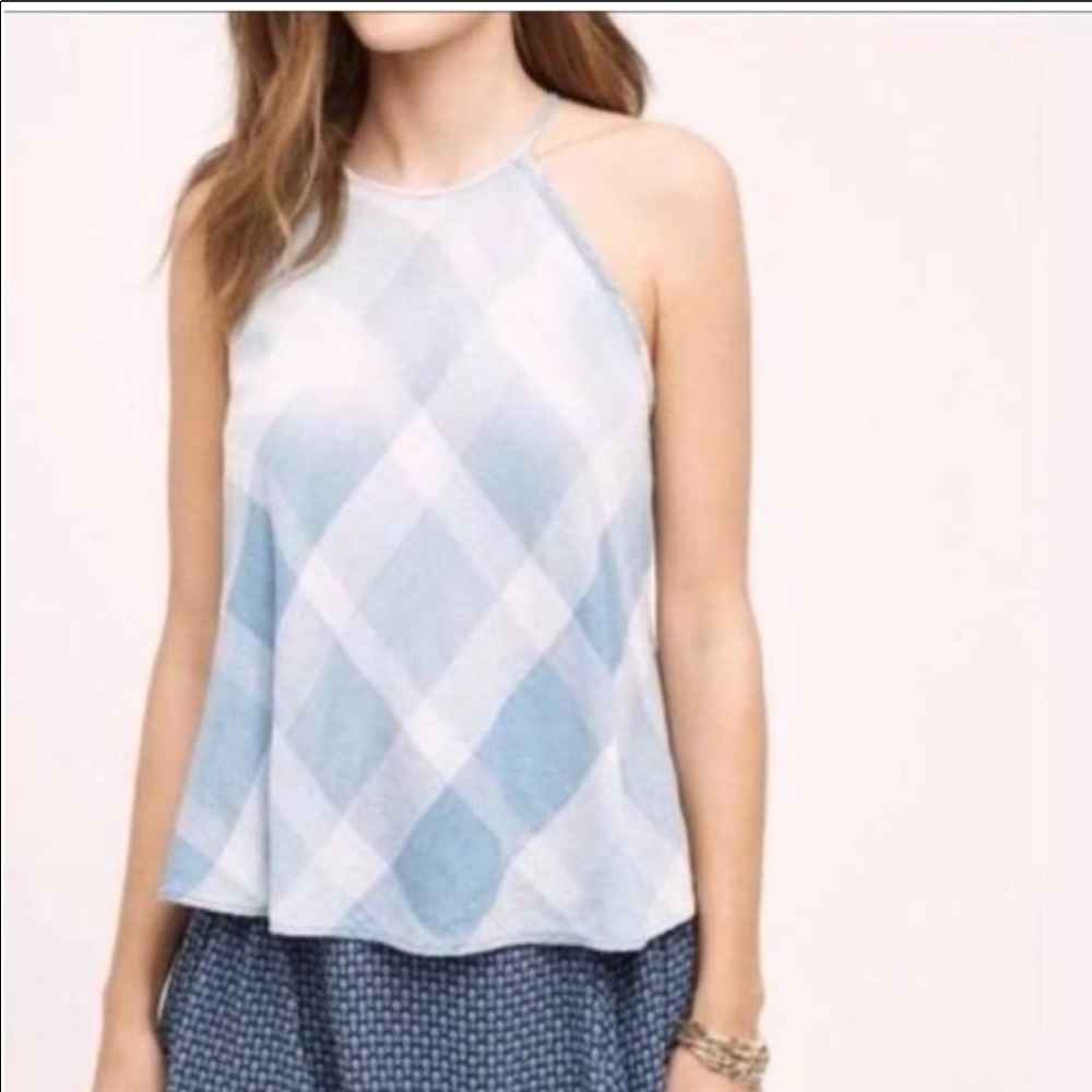 Anthropologie Cloth & Stone Plaid Halter Top - Picture 6 of 10